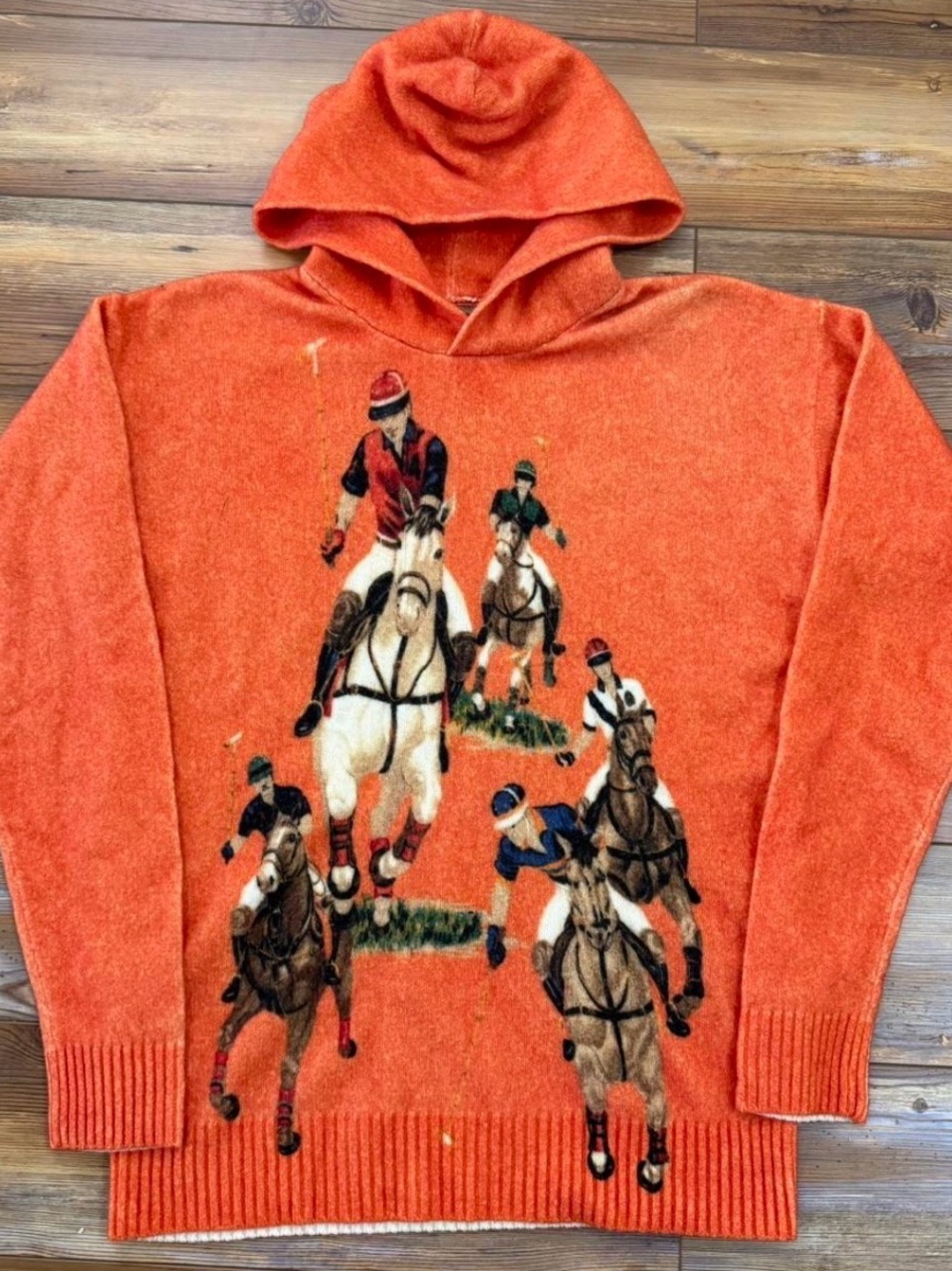 Polo Ralph Lauren Five Horsemen Hooded Sweater Equestrian 100% Wool